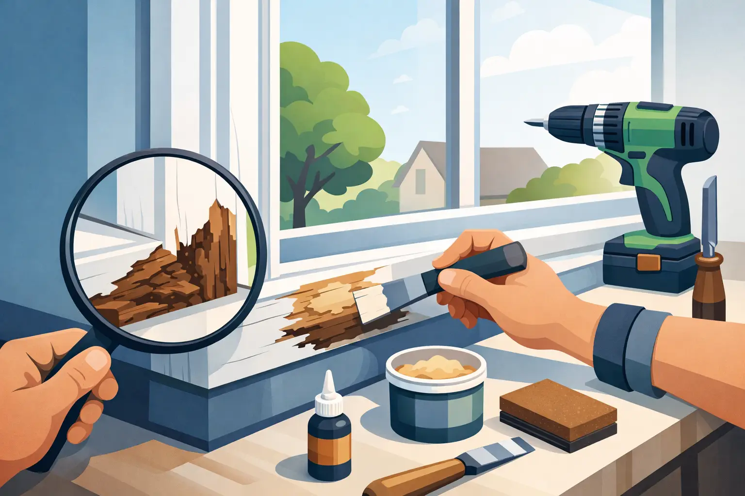 Houtrot reparatie kozijnen